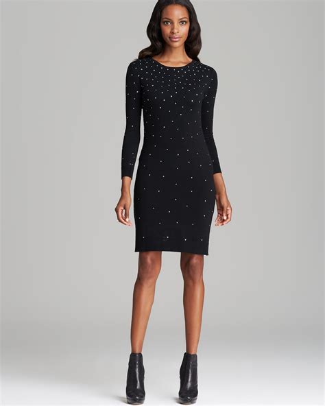 michael kors black sparkle dress|Michael Kors black studded dress.